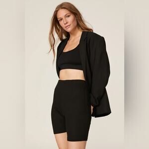 Rag and Bone Black Knit Ribbed High Rise Bike Shorts SMALL